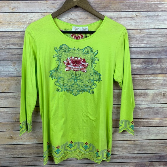 Tops - LA Blend Embroidered Long Sleeve Top